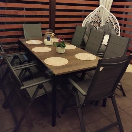 Komplet mebli do ogrodu - stół 200 cm i 8 składanych krzeseł - Portis Nova 8+1