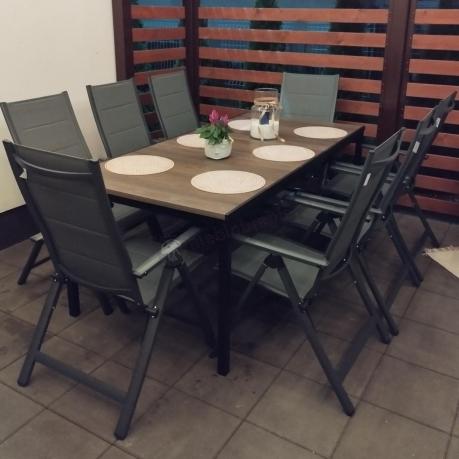 Komplet mebli do ogrodu - stół 200 cm i 8 składanych krzeseł - Portis Nova 8+1