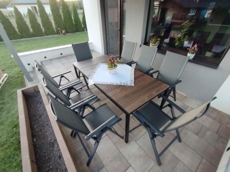 Komplet mebli do ogrodu - stół 200 cm i 8 składanych krzeseł - Portis Nova 8+1