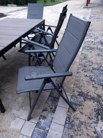 Komplet mebli do ogrodu - stół 200 cm i 8 składanych krzeseł - Portis Nova 8+1