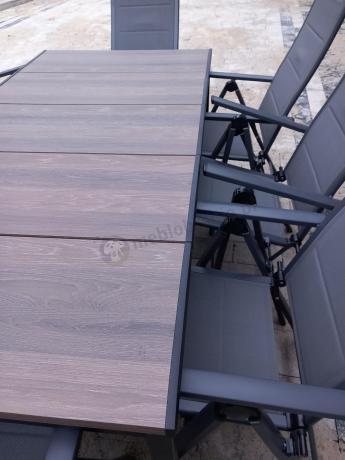 Komplet mebli do ogrodu - stół 200 cm i 8 składanych krzeseł - Portis Nova 8+1