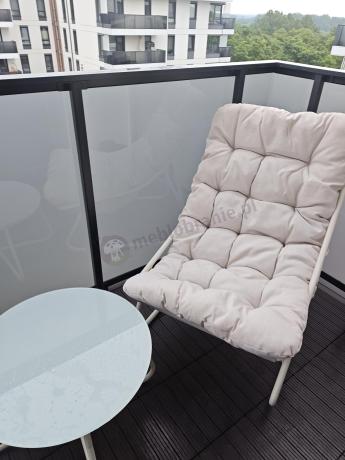 Komplet mebli na balkon dla 2 osób ze stolikiem kawowym Aurea Duo Cream