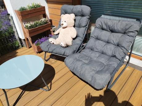 Komplet mebli na balkon dla 4 osób z sofą i fotelami Aurea Set Antracite