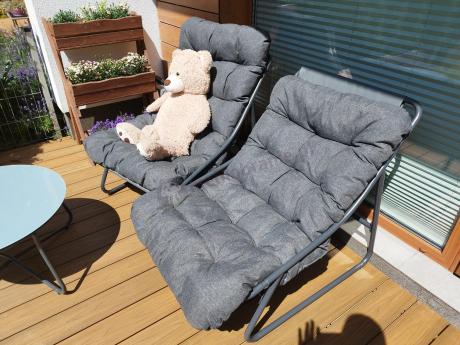 Komplet mebli na balkon dla 4 osób z sofą i fotelami Aurea Set Antracite