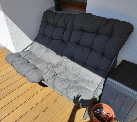 Komplet mebli na balkon dla 4 osób z sofą i fotelami Aurea Set Antracite