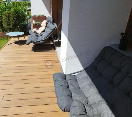 Komplet mebli na balkon dla 4 osób z sofą i fotelami Aurea Set Antracite
