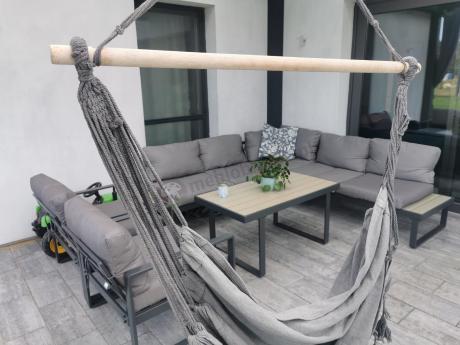 Komplet mebli na taras - szary narożnik 220x220cm + 2 fotele - Panaon Corner - GG