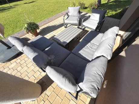 Komplet mebli na taras - szary narożnik 220x220cm + 2 fotele - Panaon Corner - GG