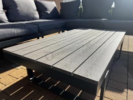 Komplet mebli na taras - szary narożnik 220x220cm + 2 fotele - Panaon Corner - GG