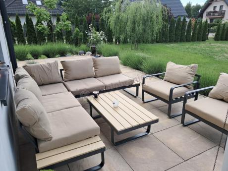 Komplet mebli na taras dla 7 osób - narożnik z fotelami - Panaon Corner WB