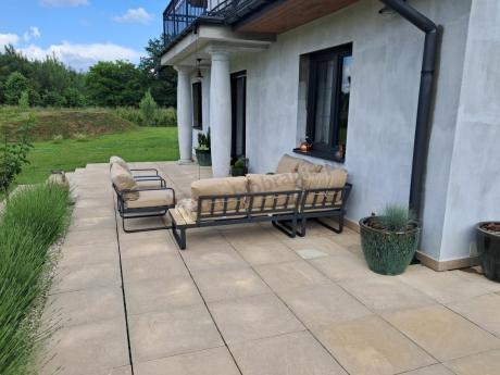 Komplet mebli na taras dla 7 osób - narożnik z fotelami - Panaon Corner WB