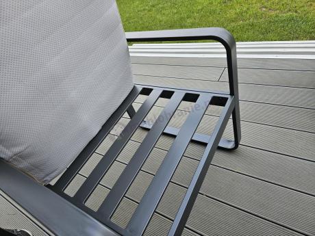 Komplet mebli na taras dla 7 osób - sofa 175cm, fotele i pufy - Panaon Dining WB