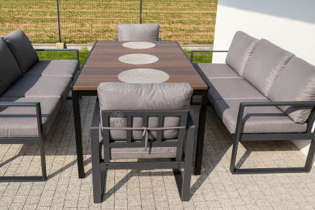 Komplet mebli na taras ze stołem obiadowym Panaon Grande Prime GG