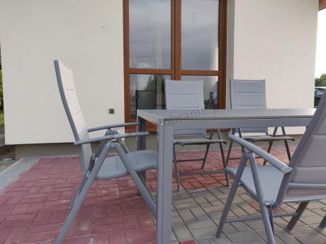 Komplet mebli obiadowych do ogrodu - stół i 8 regulowanych foteli - Kanbery Silver 8+1