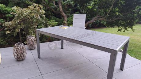 Komplet mebli obiadowych do ogrodu - stół i 8 regulowanych foteli - Kanbery Silver 8+1