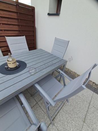 Komplet mebli obiadowych do ogrodu - stół i 8 regulowanych foteli - Kanbery Silver 8+1