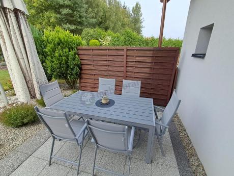 Komplet mebli obiadowych do ogrodu - stół i 8 regulowanych foteli - Kanbery Silver 8+1