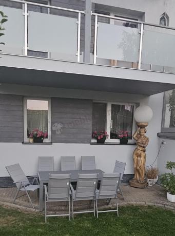 Komplet mebli obiadowych do ogrodu - stół i 8 regulowanych foteli - Kanbery Silver 8+1