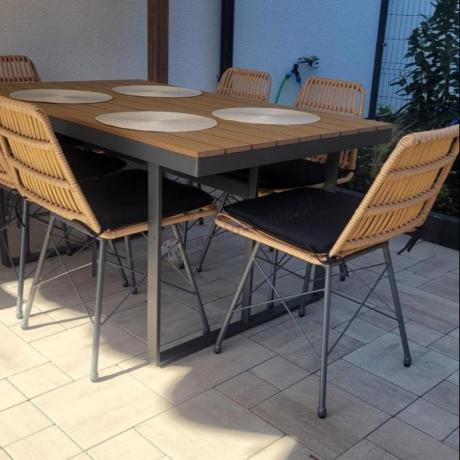 Komplet mebli obiadowych do ogrodu 6 + 1 Urbino Dining - Natural
