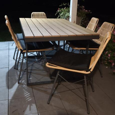 Komplet mebli obiadowych do ogrodu 6 + 1 Urbino Dining - Natural