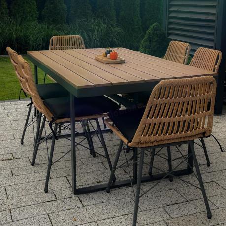 Komplet mebli obiadowych do ogrodu 6 + 1 Urbino Dining - Natural