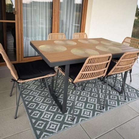 Komplet mebli obiadowych do ogrodu 6 + 1 Urbino Dining - Natural