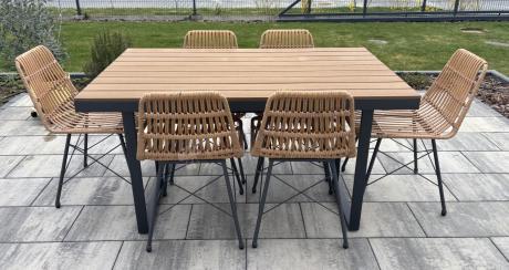 Komplet mebli obiadowych do ogrodu 6 + 1 Urbino Dining - Natural