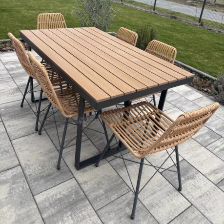Komplet mebli obiadowych do ogrodu 6 + 1 Urbino Dining - Natural