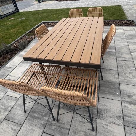 Komplet mebli obiadowych do ogrodu 6 + 1 Urbino Dining - Natural