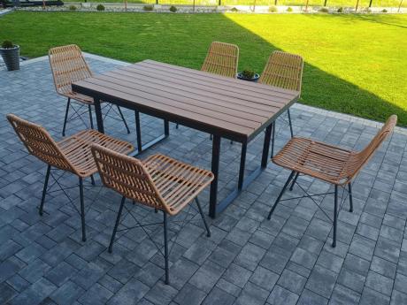 Komplet mebli obiadowych do ogrodu 6 + 1 Urbino Dining - Natural