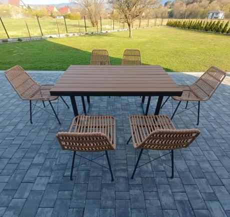 Komplet mebli obiadowych do ogrodu 6 + 1 Urbino Dining - Natural