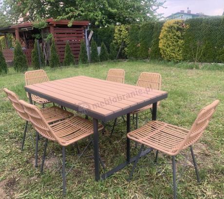Komplet mebli obiadowych do ogrodu 6 + 1 Urbino Dining - Natural