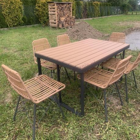 Komplet mebli obiadowych do ogrodu 6 + 1 Urbino Dining - Natural