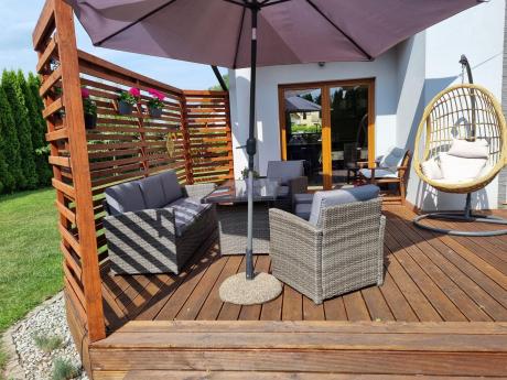 Komplet mebli obiadowych z dużą sofą 186cm technorattan Cofete Dining – Dark Grey