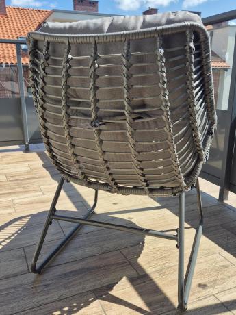 Komplet mebli ogrodowych - 2 fotele z podnóżkami i stolikiem kawowym - Torgiano Duo Grey