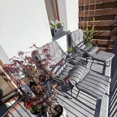 Komplet mebli ogrodowych - 2 fotele z podnóżkami i stolikiem kawowym - Torgiano Duo Grey