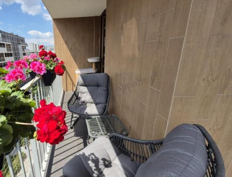 Komplet mebli ogrodowych - 2 fotele z podnóżkami i stolikiem kawowym - Torgiano Duo Grey