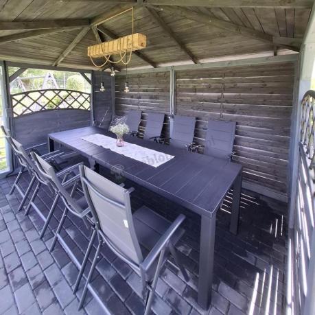 Komplet mebli ogrodowych dla 10 osób KJD10 ze składanymi krzesłami aluminiowymi