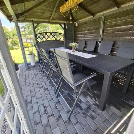 Komplet mebli ogrodowych dla 10 osób KJD10 ze składanymi krzesłami aluminiowymi