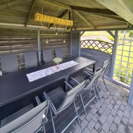 Komplet mebli ogrodowych dla 10 osób KJD10 ze składanymi krzesłami aluminiowymi