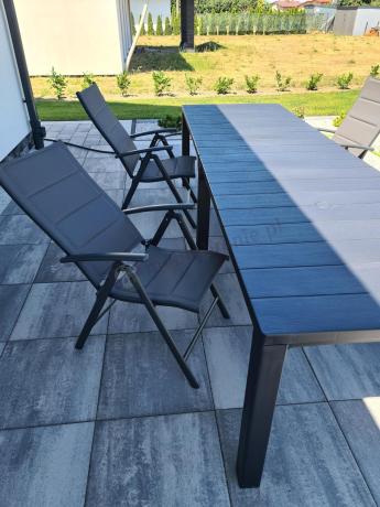 Komplet mebli ogrodowych dla 10 osób KJD10 ze składanymi krzesłami aluminiowymi