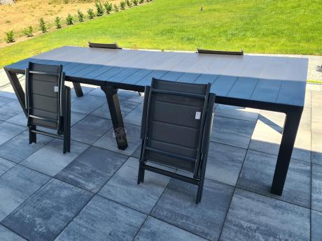 Komplet mebli ogrodowych dla 10 osób KJD10 ze składanymi krzesłami aluminiowymi