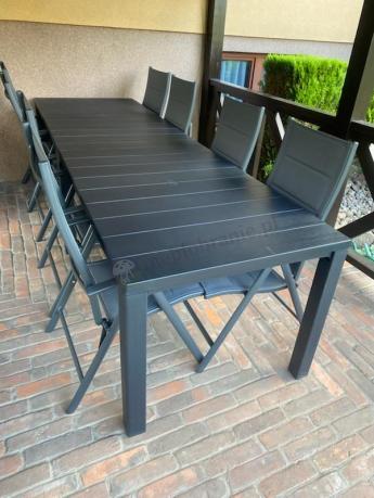 Komplet mebli ogrodowych dla 10 osób KJD10 ze składanymi krzesłami aluminiowymi
