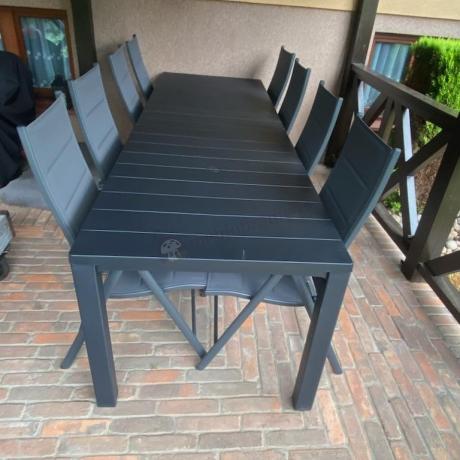 Komplet mebli ogrodowych dla 10 osób KJD10 ze składanymi krzesłami aluminiowymi