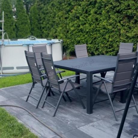 Komplet mebli ogrodowych dla 10 osób KJD10 ze składanymi krzesłami aluminiowymi
