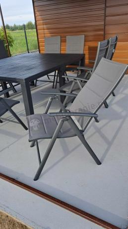 Komplet mebli ogrodowych dla 10 osób KJD10 ze składanymi krzesłami aluminiowymi