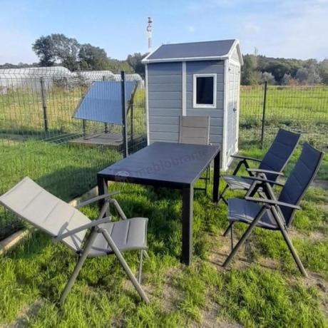 Komplet mebli ogrodowych dla 10 osób KJD10 ze składanymi krzesłami aluminiowymi