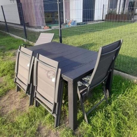 Komplet mebli ogrodowych dla 10 osób KJD10 ze składanymi krzesłami aluminiowymi