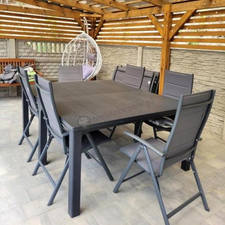 Komplet mebli ogrodowych dla 10 osób KJD10 ze składanymi krzesłami aluminiowymi