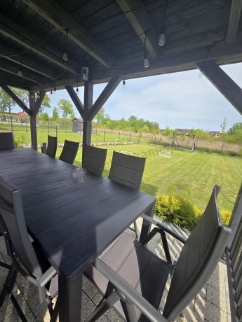 Komplet mebli ogrodowych dla 10 osób KJD10 ze składanymi krzesłami aluminiowymi